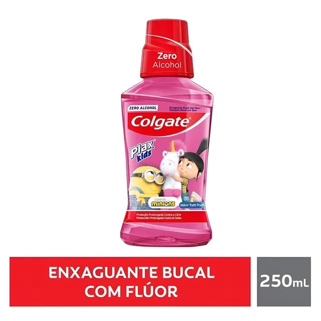 Enxaguante Bucal Plax Kids Zero Álcool Minions Sabor Tutti-frutti 250ml Colgate